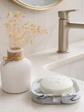 Handcrafted Marble-Effect Self-Draining Soap Holder